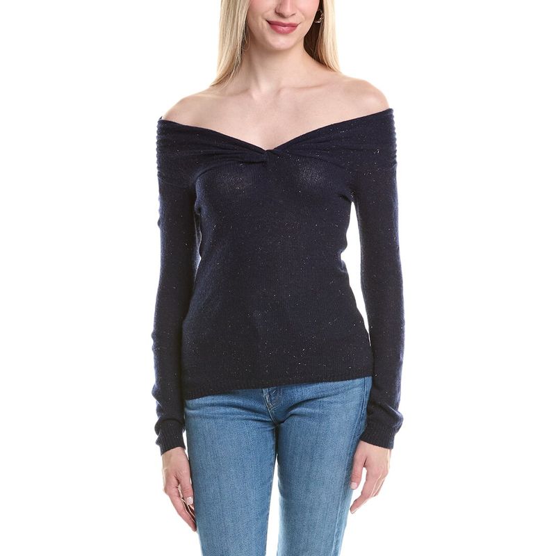 Autumn Cashmere Womens Off-The-Shoulder Cashmere Sweater